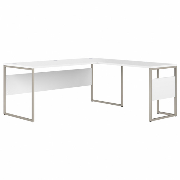 Bush Business Furniture Hybrid 72W x 30D L Shaped Table Desk with Metal Legs HYB026WH