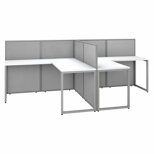Bush Business Furniture Easy Office 60W 2 Person L Shaped Cubicle Desk Workstation with 45H Panels EOD560WH-03K Bush Business Furniture Easy Office 60W 2 Person L Shaped Cubicle Desk Workstation with 45H Panels EOD560WH-03K