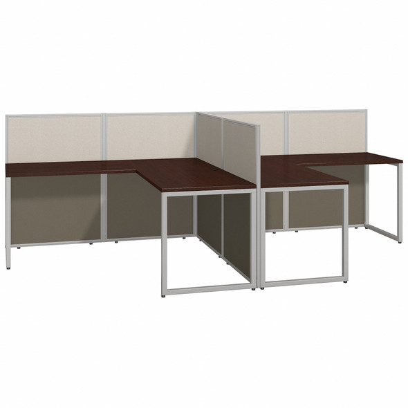 Bush Business Furniture Easy Office 60W 2 Person L Shaped Cubicle Desk Workstation with 45H Panels EOD560MR-03K