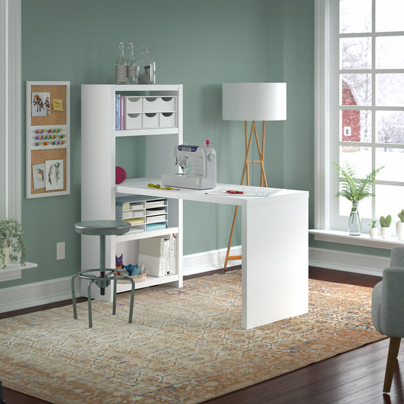 Office by kathy ireland® Echo 56W Craft Table in Pure White ECH023PW