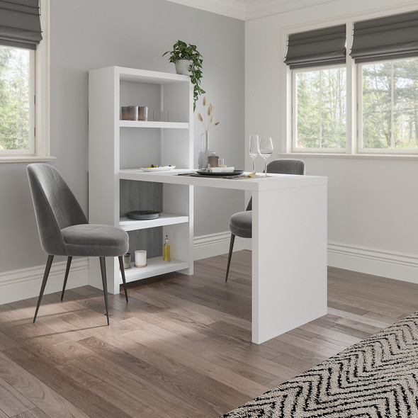 Office by kathy ireland® Echo 56W Dining Table in Pure White and Modern Gray ECH021WHMG Office by kathy ireland® Echo 56W Dining Table in Pure White and Modern Gray ECH021WHMG