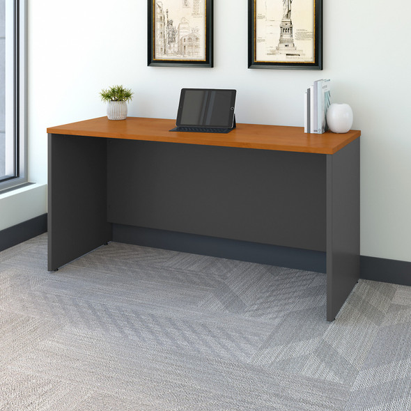 Bush Business Furniture Series C 60W x 24D Credenza Desk in Natural Cherry WC72461