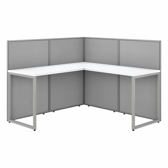 Bush Business Furniture Easy Office 60W L Shaped Cubicle Desk Workstation with 45H Panels EOD360WH-03K