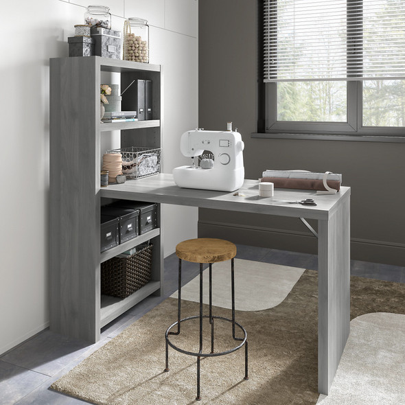 Office by kathy ireland® Echo 56W Craft Table in Modern Gray ECH023MG