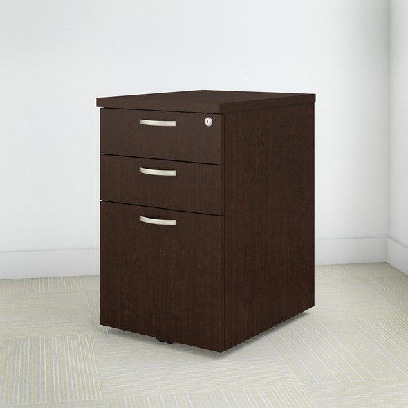 Bush Business Furniture Easy Office 3 Drawer Mobile File Cabinet in Mocha Cherry EOF116MR-03