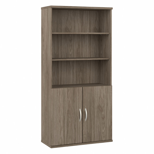 Bush Business Furniture Hybrid Tall 5 Shelf Bookcase with Doors HYB024MH