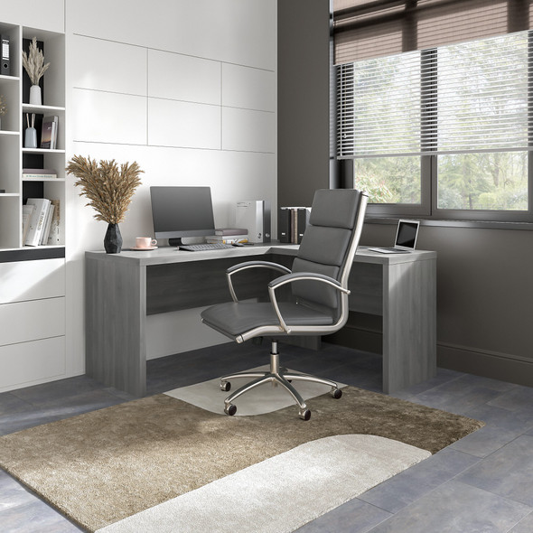 Office by kathy ireland® Echo L Shaped Desk in Modern Gray ECH026MG