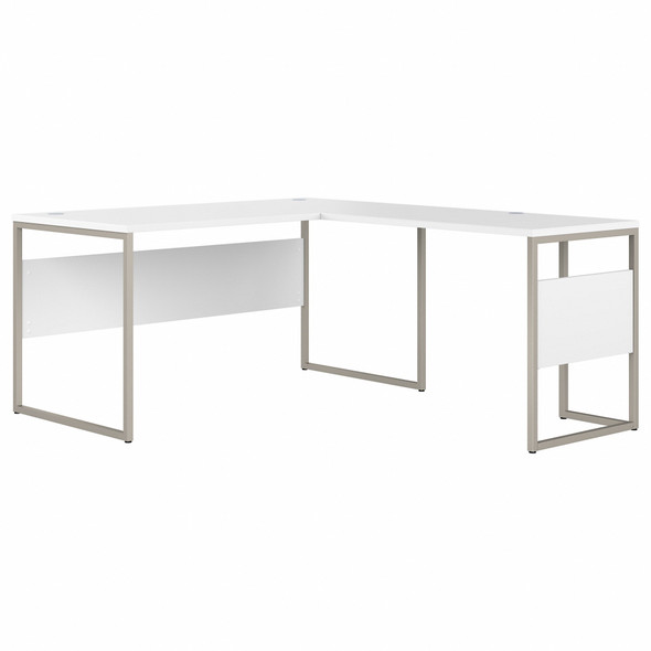 Bush Business Furniture Hybrid 60W x 30D L Shaped Table Desk with Metal Legs HYB027WH