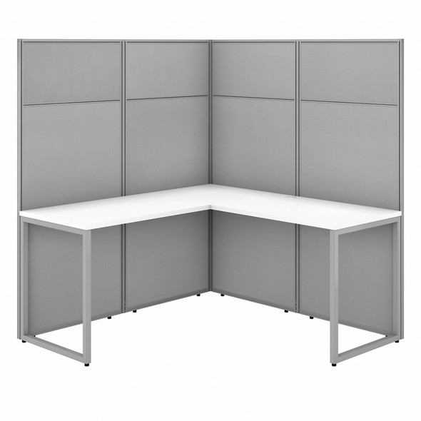 Bush Business Furniture Easy Office 60W L Shaped Cubicle Desk Workstation with 66H Panels EODH360WH-03K