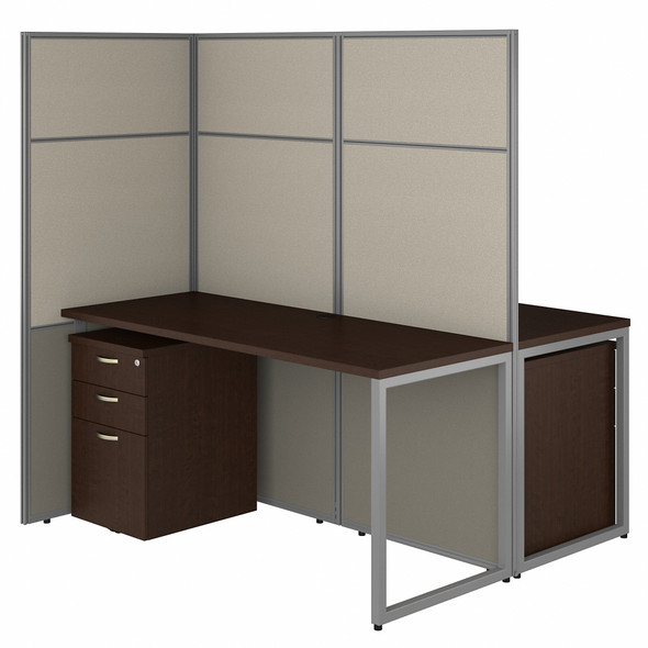 Bush Business Furniture Easy Office 60W 2 Person Cubicle Desk with File Cabinets and 66H Panels EODH46SMR-03K Bush Business Furniture Easy Office 60W 2 Person Cubicle Desk with File Cabinets and 66H Panels EODH46SMR-03K