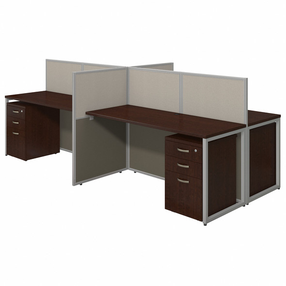 Bush Business Furniture Easy Office 60W 4 Person Cubicle Desk with File Cabinets and 45H Panels EOD660SMR-03K Bush Business Furniture Easy Office 60W 4 Person Cubicle Desk with File Cabinets and 45H Panels EOD660SMR-03K