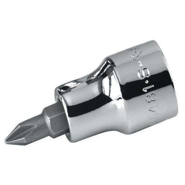 3/8 in Drive Phillips Socket Bit SAE No. 2 Tip, 2 45/64 in L