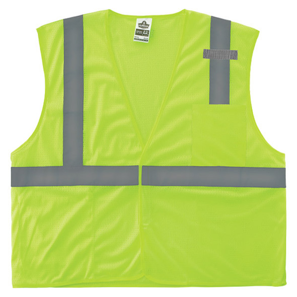 Ergodyne® GloWear® 8210HL Class 2 Solid Mesh Vest, Large/X-Large, Lime, 1/Each