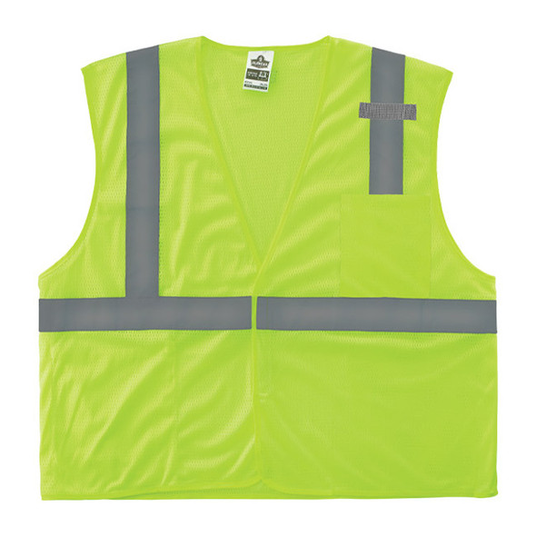 Ergodyne® GloWear® 8210HL Class 2 Solid Mesh Vest, Large/X-Large, Lime, 1/Each
