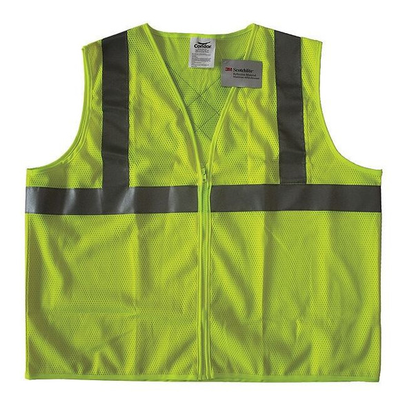 Condor Safety Vest, Yellow/Green, 2XL, Zipper 491T04