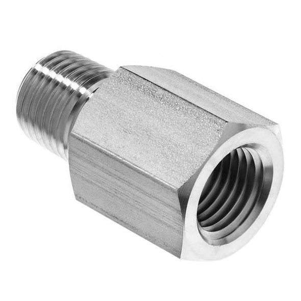 Manufacturer Varies Straight Adapter,Steel,1/8 in,NPT x BSPT ZUSA-PF-7986