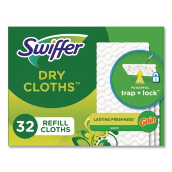 Swiffer® Dry Refill Cloths. 8 x 10.4, White, 32 Box, 4 Boxes/Carton 80374620 Swiffer® Dry Refill Cloths. 8 x 10.4, White, 32 Box, 4 Boxes/Carton 80374620