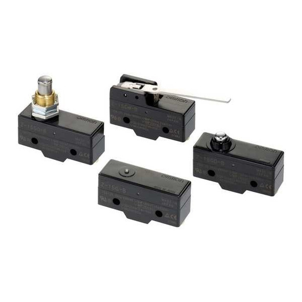 Snap Action Switch, Hinge Roller, Lever, Short Actuator, SPDT, 15 A at 250 V AC Contact Rating