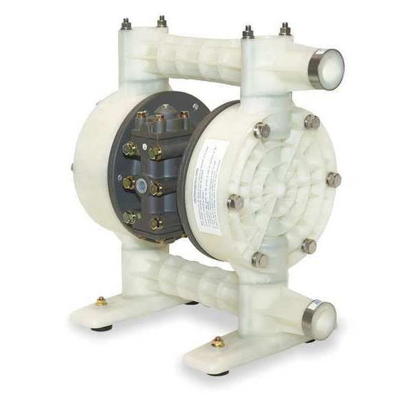 Dayton Double Diaphragm Pump, Polypropylene, Air Operated, PTFE, 35 GPM 6PY41