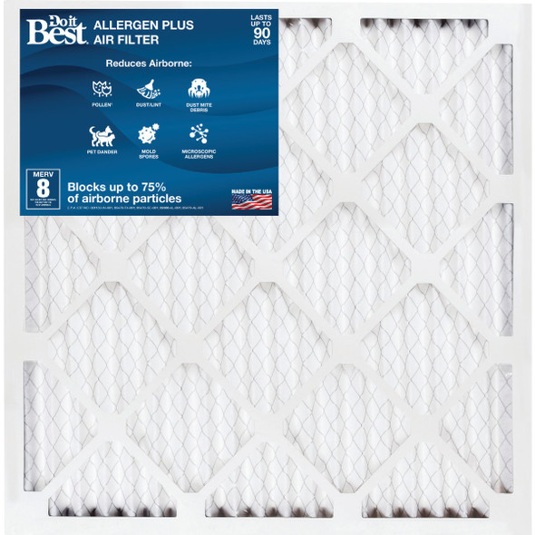Do it Best 20 In. x 20 In. x 1 In. MERV 8 Furnace Filter (2-Pack) Pack of 6