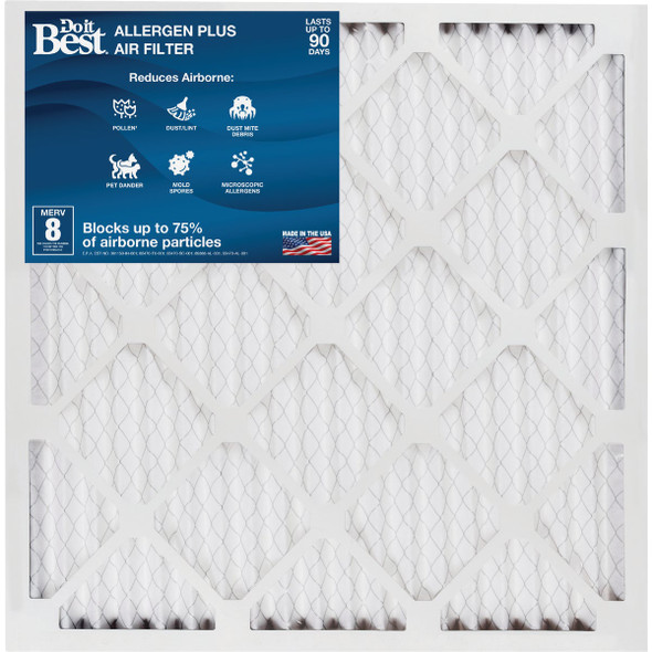 Do it Best 18 In. x 25 In. x 1 In. MERV 8 Furnace Filter Pack of 12