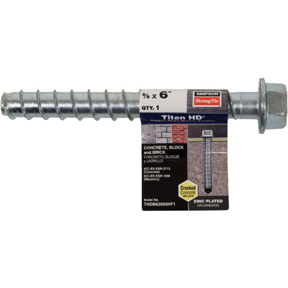 Simpson Strong-Tie Titen HD 5-8 In. x 6 In. Heavy-Duty Screw Anchor THDB62600HF1 224261