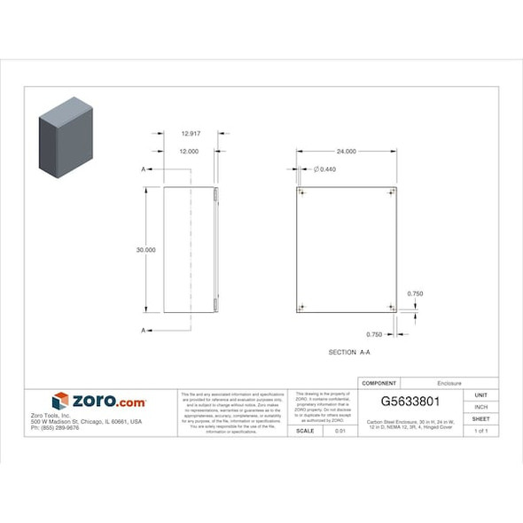 1/4 Turn Latch Electrical Enclosures, 30 in H, 12 in D, 24 in W, 12, 13, 3R, 4, Steel