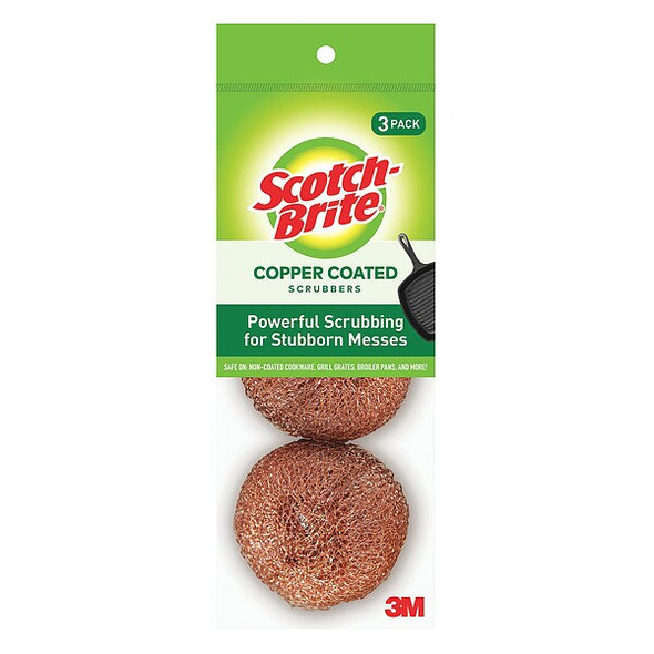 Scotch-Brite Scouring Pad,9 1/4 in L,Copper,PK3 213C Scotch-Brite Scouring Pad,9 1/4 in L,Copper,PK3 213C