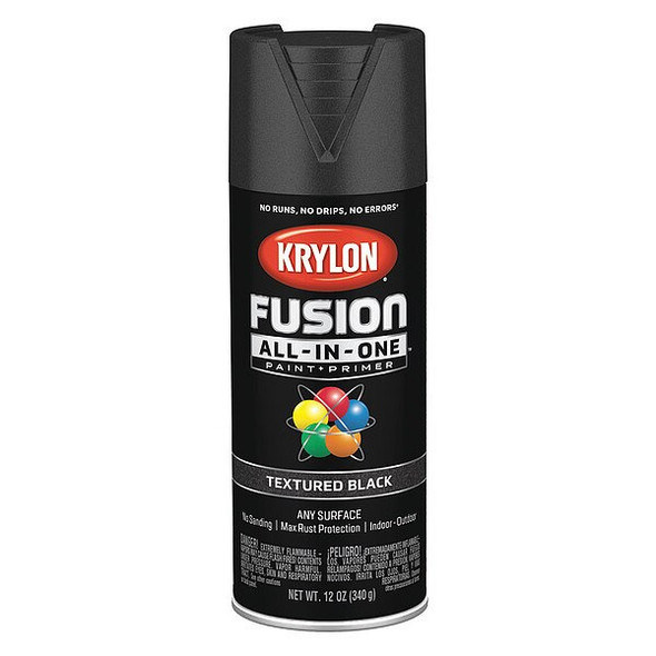 Krylon Textured Spray Paint,Black,12 oz. K02776007