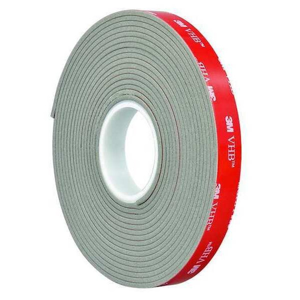 Double-Sided Foam Tape, 1 in W, 5 yd L, 3/32 in, Acrylic Foam, Double-Sided