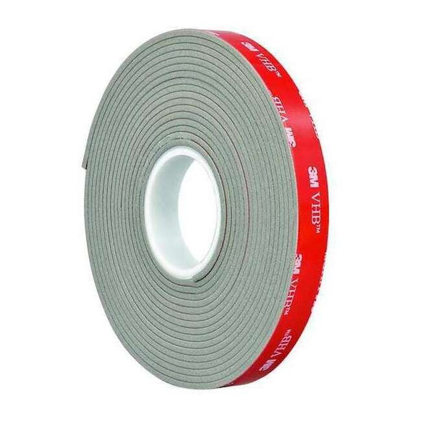 Double-Sided Foam Tape, 1 in W, 5 yd L, 3/32 in, Acrylic Foam, Double-Sided