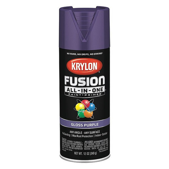 Krylon Rust Preventative Spray Paint, Purple, Gloss, Solvent, 12 oz K02719007