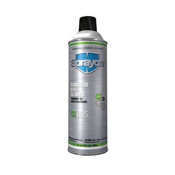 Sprayon Metal Cleaner and Polish, 17 oz, Aerosol Can, Lemon SC0885000