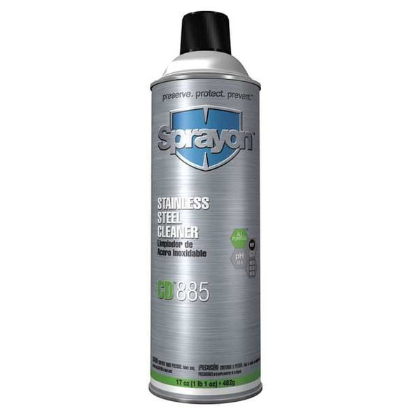 Sprayon Metal Cleaner and Polish, 17 oz, Aerosol Can, Lemon SC0885000