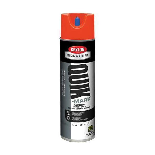Inverted Marking Paint, 17 oz., Fluorescent Safety Red, Solvent -Based
