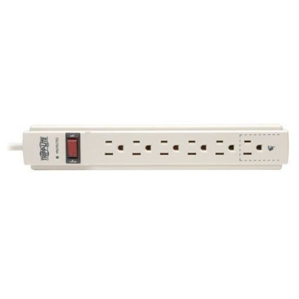 Tripp Lite Outlet Strip, Surge, 6 5-15R, 5-15P, 4 ft., Gray TLP604