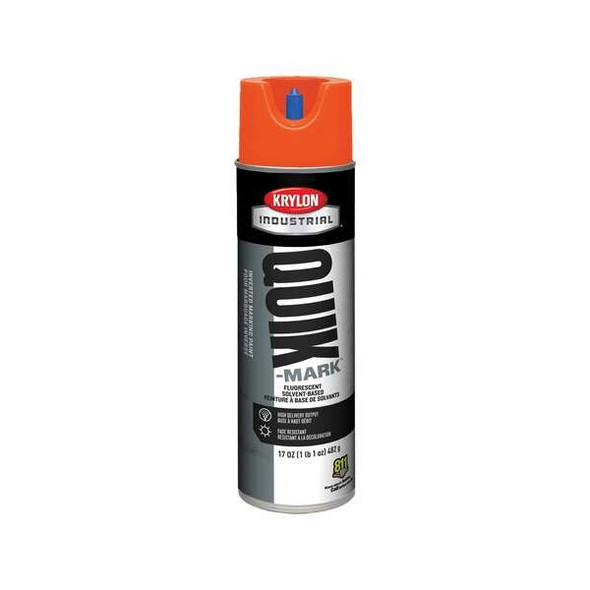 Inverted Marking Paint, 17 oz., Fluorescent Red/Orange, Solvent -Based
