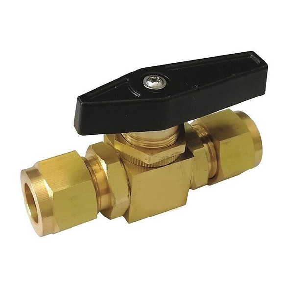Manufacturer Varies 1/4" Compr Brass Mini Ball Valve Inline G-PMYS-25