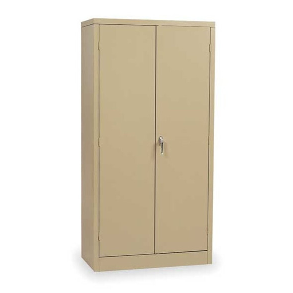 Stationary Storage Cabinet, 24 Gauge Steel, 66 in H x 30 in W x 15 in D, Tan  1UFD4