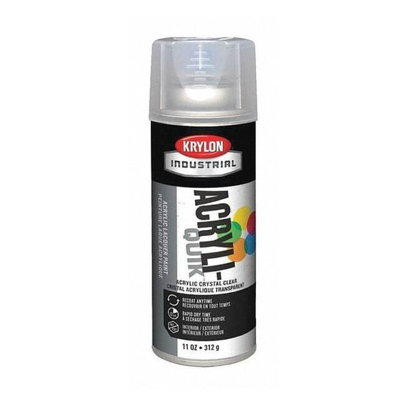 Krylon Industrial Spray Paint, Crystal Clear, Gloss, Solvent, 12 oz K01301A07