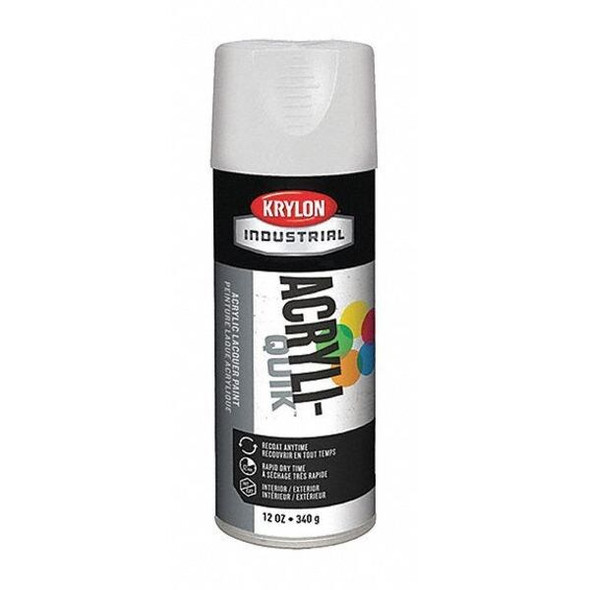 Krylon Industrial Spray Paint, White, Gloss, Solvent, 12 oz K01501A07