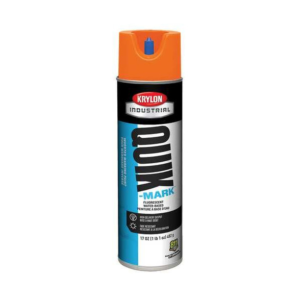 Inverted Marking Paint, 17 oz., Fluorescent Orange, Water -Based