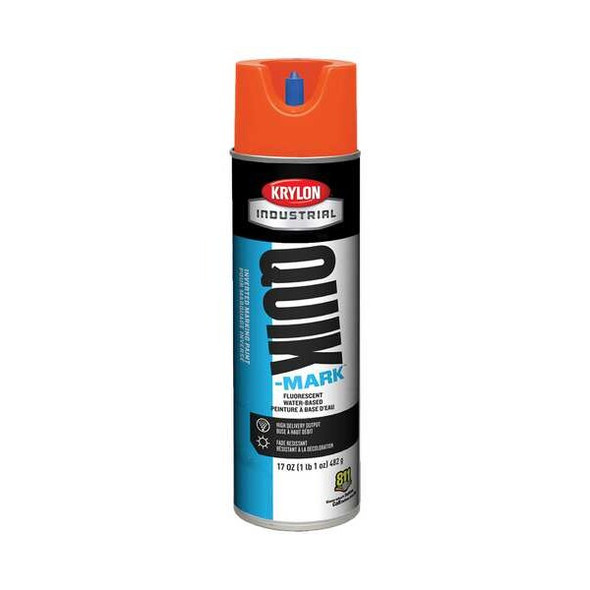 Inverted Marking Paint, 17 oz., Fluorescent Red/Orange, Water -Based