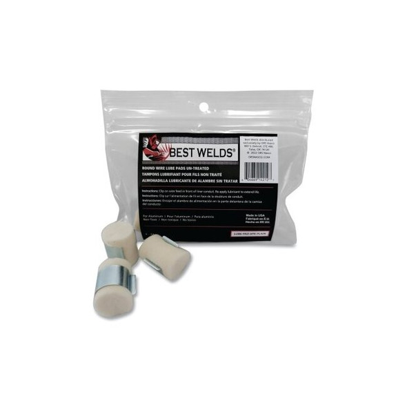 Lube Pad, Plain, White, Clip Included, 6 EA/PK