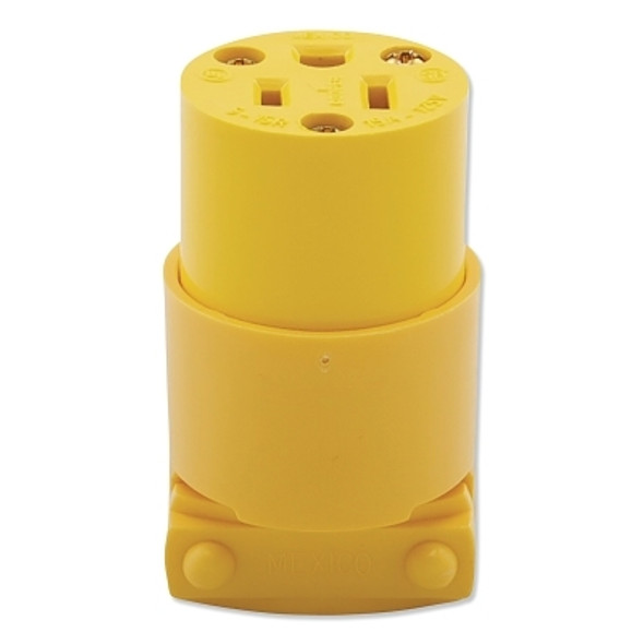 3 Wire Grounded Vinyl Plug, 15 A, 125 V, Vinyl, Female
