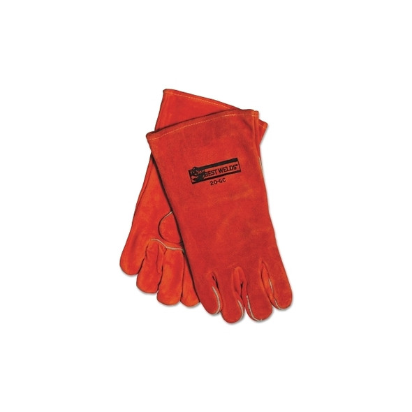 Split Cowhide Welding Gloves, Split Cowhide, Large, Right Hand, Russet
