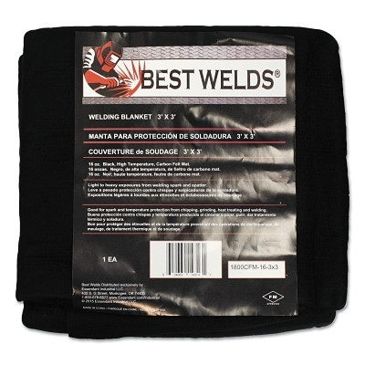 Welding Blanket, 8 ft x 6 ft, Carbon Fiber, Mat, Black, 16 oz