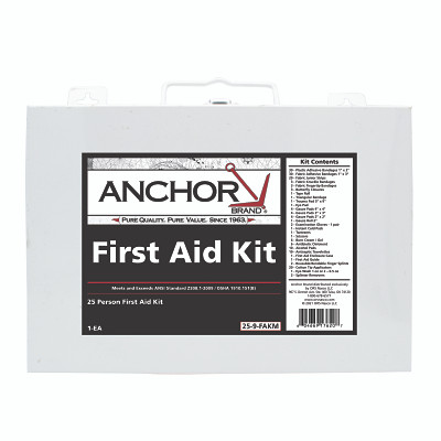 25 Person First Aid Kit, ANSI 2009, Metal Case