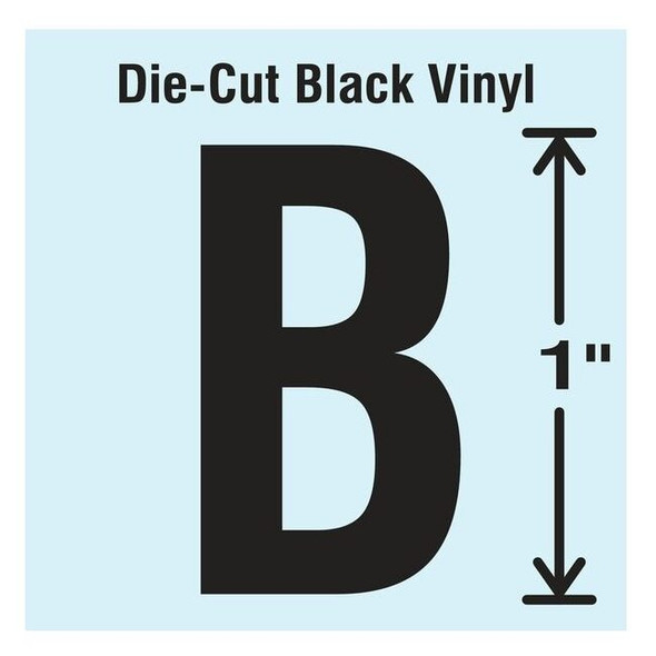 Stranco LetterLabel,Vinyl,1inH,5/8inW,PK10 DBV-1-B-10