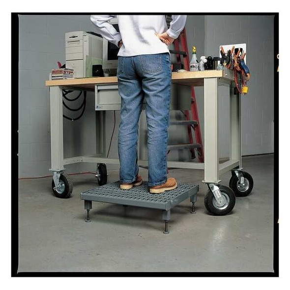 Work Platform, 5 in to 8 in H, 24 in W, 60 in D, Steel, 500 lb Load Capacity